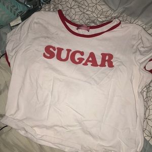 White and red sugar shirt